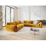 Corner sofa &#39;vanda&#39; yellow, velvet