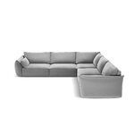 Corner sofa &#39;vanda&#39; grey, velvet