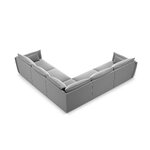 Corner sofa &#39;vanda&#39; grey, velvet