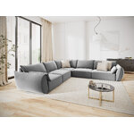 Corner sofa &#39;vanda&#39; grey, velvet