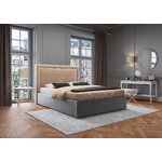 Headboard (primevere) mazzini sofas dark beige, velvet, 120x10x140