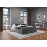 Headboard (primevere) mazzini sofas light grey, velvet, 120x10x160