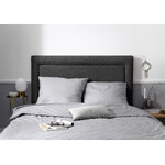 Headboard (primevere) mazzini sofas black 2, structured fabric, 120x10x180