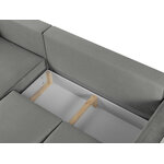 Corner sofa bed (cartadera) mazzini sofas light grey, velvet, gold metal, left