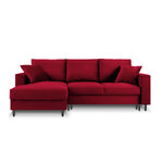 Kulmasohva (cartadera) mazzini sohvat punainen, sametti, musta kromi metalli, vasen