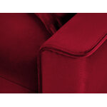 Kulmasohva (cartadera) mazzini sohvat punainen, sametti, musta kromi metalli, vasen