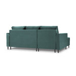 Kampinė sofa-lova (cartadera) mazzini sofos benzinas, aksomas, juodas chromas metalas, kairė