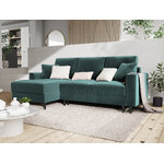 Kampinė sofa-lova (cartadera) mazzini sofos benzinas, aksomas, juodas chromas metalas, kairė