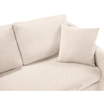 Corner sofa bed (rose) mazzini sofas beige, velvet, natural beech wood, left