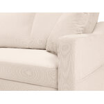 Corner sofa bed (rose) mazzini sofas beige, velvet, natural beech wood, left