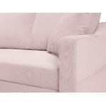 Corner sofa bed (rose) mazzini sofas pink, velvet, natural beech wood, left