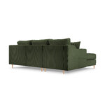 Corner sofa bed (rose) mazzini sofas bottle green, velvet, natural beech wood, left