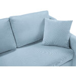 Corner sofa bed (rose) mazzini sofas light blue, velvet, natural beech wood, left