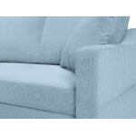 Corner sofa bed (rose) mazzini sofas light blue, velvet, natural beech wood, left