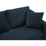 Corner sofa bed (rose) mazzini sofas dark blue, velvet, natural beech wood, left