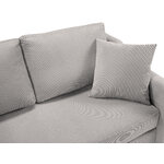 Corner sofa bed (rose) mazzini sofas, light gray, velvet, natural beech wood, left