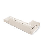 Corner sofa &#39;vanda&#39; light beige, velvet, black plastic, left