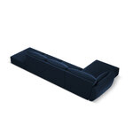 Corner sofa &#39;vanda&#39; deep blue, velvet, black plastic, left