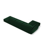 Corner sofa &#39;vanda&#39; bottle green, velvet, black plastic, left