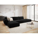 Corner sofa &#39;vanda&#39; black, velvet, black plastic, left