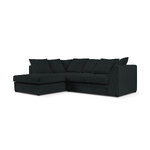 Kampinė sofa (cidoninė) mazzini sofos juoda, aksominė, be kojų, kairė