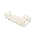 Corner sofa &#39;vanda&#39; light beige, chenille, black plastic, left