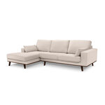 Corner sofa (hebe) mazzini sofas beige, velvet, without legs, left