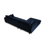 Corner sofa (hebe) in mazzini sofas, deep blue, velvet, without legs, left