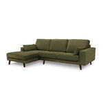 Corner sofa (hebe) mazzini sofas green, velvet, without legs, left