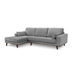 Corner sofa (hebe) mazzini sofas grey, velvet, without legs, left