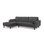 Corner sofa (hebe) mazzini sofas dark grey, velvet, without legs, left