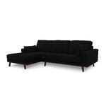 Corner sofa (hebe) mazzini sofas black, velvet, without legs, left