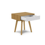 Nightstand (elm) mazzini sofas brown and white, wood, natural oak, 43x35x42