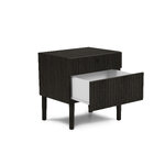 Nightstand (bahia) mazzini sofas black, wood, natural oak