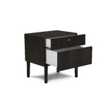 Nightstand (bahia) mazzini sofas black, wood, natural oak