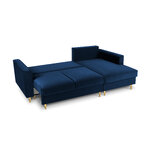 Kampinė sofa-lova (cartadera) sofos mazzini sofos tamsiai mėlyna, aksominė, auksinė metalinė, geresnė