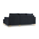 Corner sofa bed (cartadera) mazzini sofas dark blue, velvet, gold metal, better