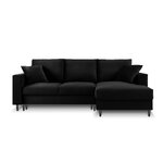 Kulmasohva (cartadera) mazzini sohvat musta, sametti, musta kromi metalli, parempi