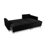 Kulmasohva (cartadera) mazzini sohvat musta, sametti, musta kromi metalli, parempi
