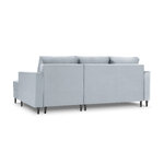 Kampinė sofa-lova (cartadera) mazzini sofos šviesiai mėlyna, aksominė, juoda chromo metalinė, geresnė