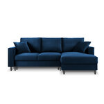 Kulmasohva (cartadera) mazzini sohvat syvän sininen, sametti, musta kromi metalli, parempi