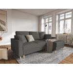 kampinė sofa-lova (cartadera) mazzini sofos pilka, aksominė, natūralaus buko mediena, geresnė