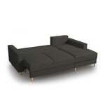 Kampinė sofa-lova (cartadera) mazzini sofos juoda, aksominė, natūralaus buko mediena, geresnė