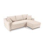 Corner sofa bed (rose) mazzini sofas beige, velvet, natural beech wood, better