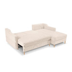 Corner sofa bed (rose) mazzini sofas beige, velvet, natural beech wood, better