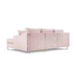 Corner sofa bed (rose) mazzini sofas pink, velvet, natural beech wood, better