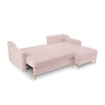 Corner sofa bed (rose) mazzini sofas pink, velvet, natural beech wood, better