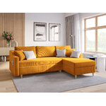 Corner sofa bed (rose) mazzini sofa yellow, velvet, natural beech wood, better