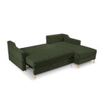 Kampinė sofa-lova (rožinė) mazzini sofos butelis žalias, aksomas, natūralaus buko mediena, geriau