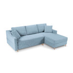 Corner sofa bed (rose) mazzini sofas light blue, velvet, natural beech wood, better